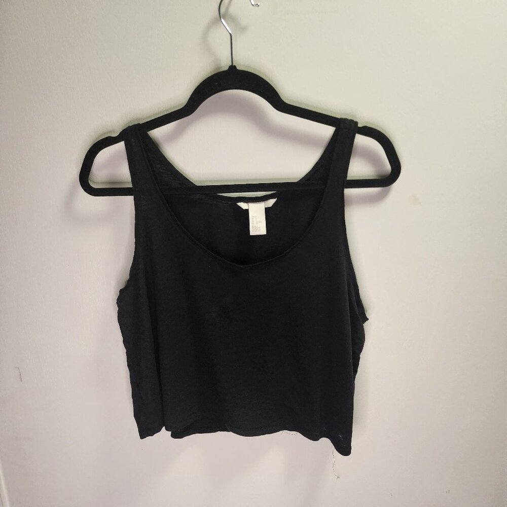 H&M Basic Black Crop Top - Size S